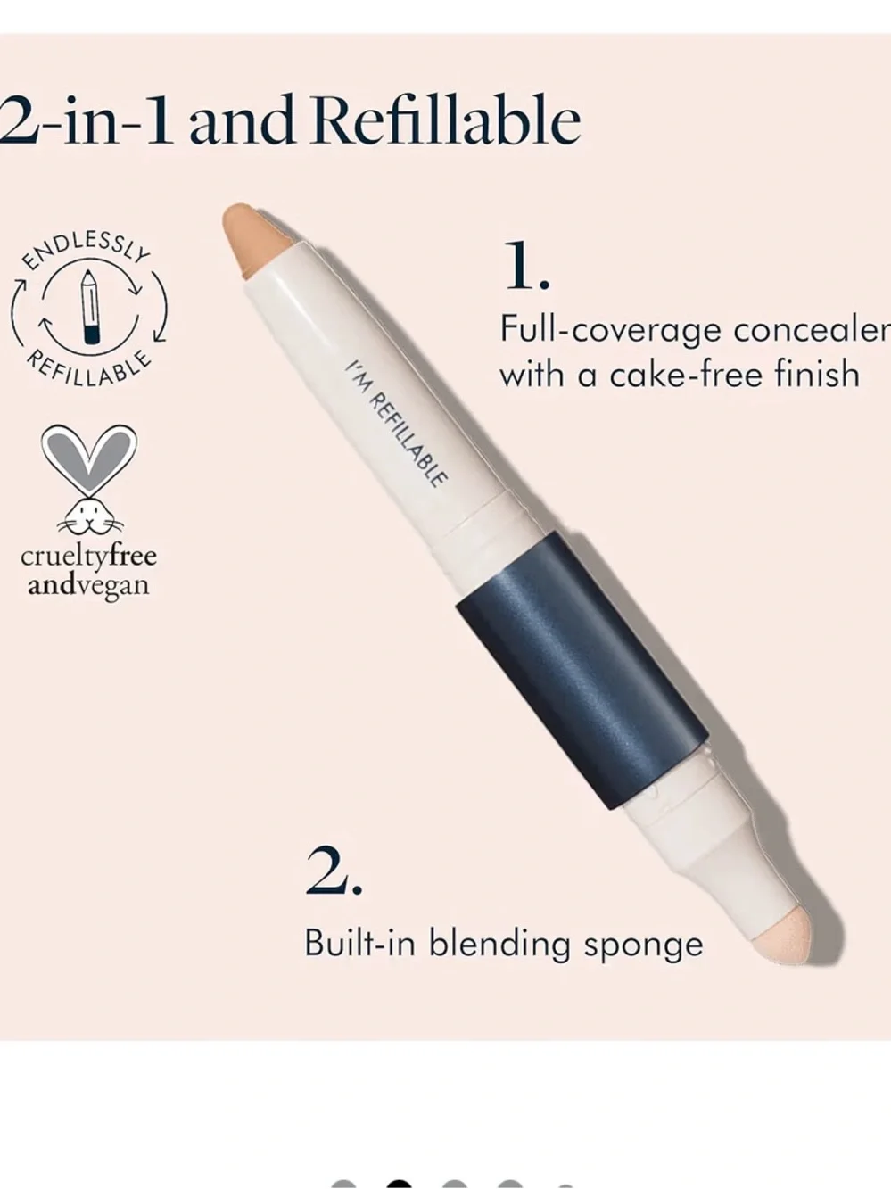 TRÈSTIQUE 2-in-1 Concealer Crayon + Sponge in Bone 1.8g BRAND NEW IN BOX